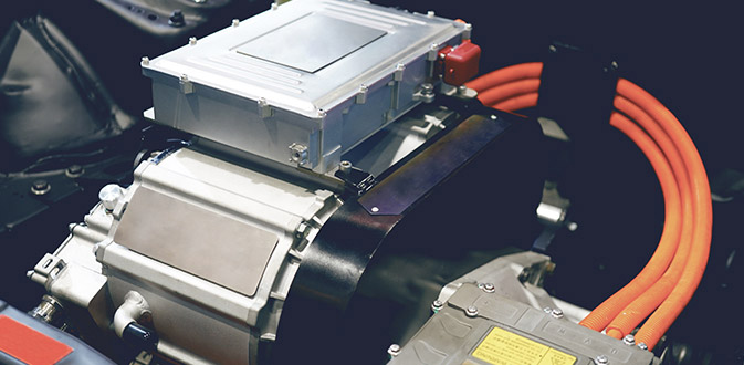 Electric vehicle traction inverter and motor