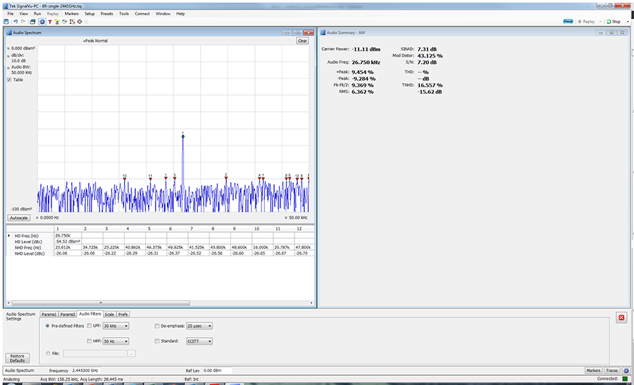 Audio spectrum analyzer software